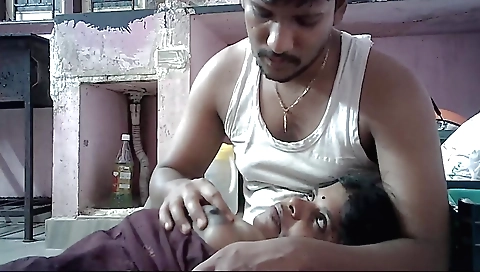 Cameraman shows his amateur housewife in a webcam video