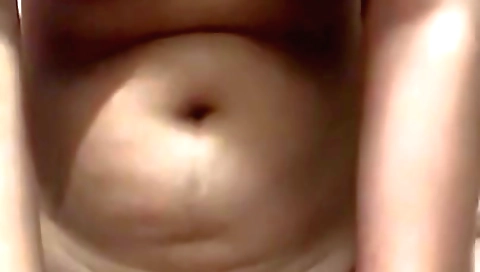 Brunette in red dress gets her shaved pussy up on top