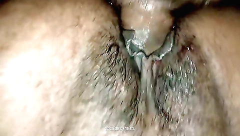 Hot indian girl with hairy pussy is having a massage