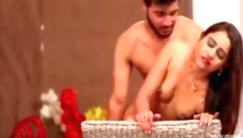 Indian brunette milf and her young lover have a passionate sex