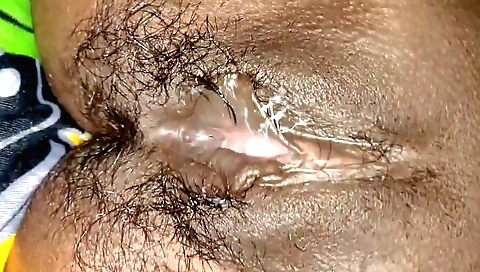 Hairy pussy of the stepsister eating while the stepbro is abroad