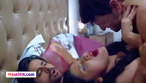 Indian milf with huge boobies gives a deep blowjob