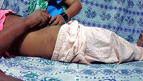 Indian porn video with an amateur with natural tits