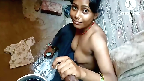 Indian girl in a bathroom gets fucked in a porn video