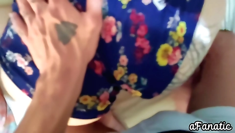 A fat ass girl in white is getting her juicy pussy filled up