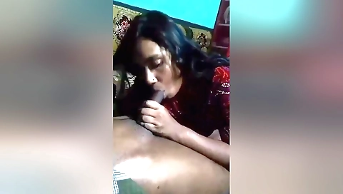 Indian babe gives a blowjob and gets fucked in the doggystyle