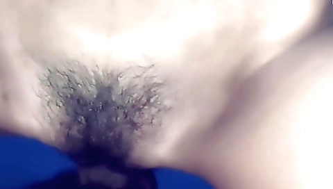 Hairy indian woman with sexy bikini goes to the video