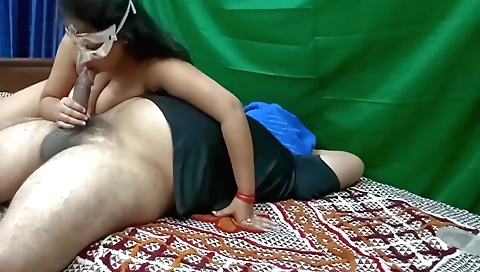 Indian woman in a sexy dress goes to the camera for first time