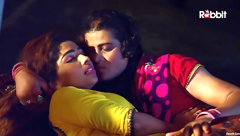 Lesbian video with a hot brunette and her lesbian partner