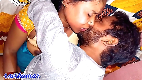 Brunette with large tits is giving a great blowjob