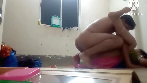 Indian teen with big round boobs blows his boyfriend