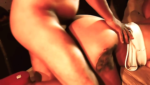 Tattooed brunette girl is getting a creampie on webcam