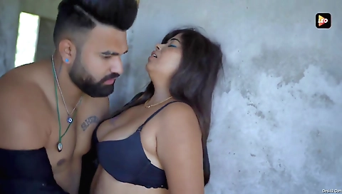 Busty brunette with a sexy round ass is having sex