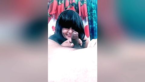 Amateur brunette slut rides a hot cock in this video