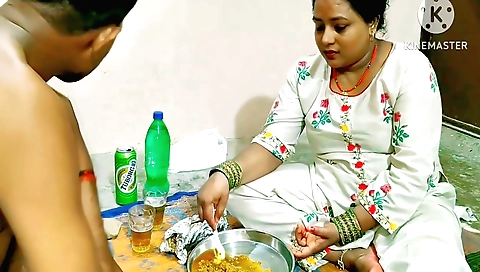 Hot brunette milf gets her stepson's big dick deepthroated