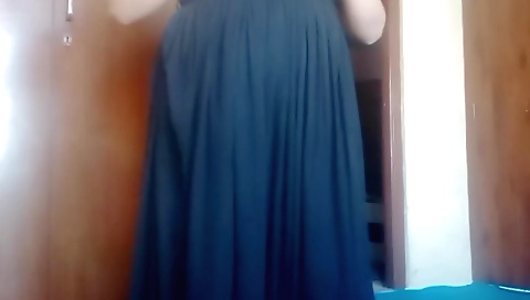 Chubby indian chick in a bikini makes a beautiful solo