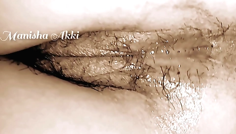 Indian girl with hairy pussy has sex in the kitchen