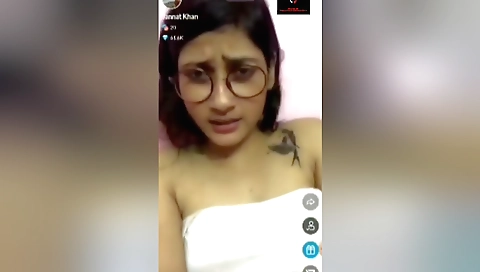 Busty teen in nude lingerie shows off her body on webcam