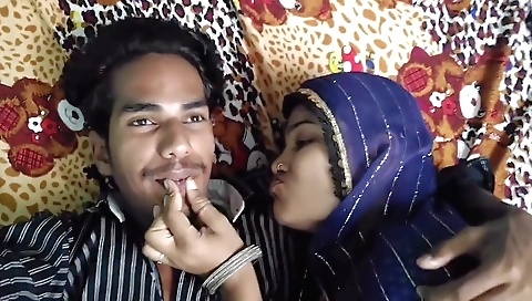 Indian girl with a hot face and big boobs sucking on a dick