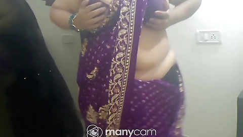 Busty indian babe gets in a horny web cam solo video