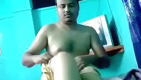 Sexy brunette is showing off her body in a webcam video