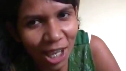 Curly brunette babe with curves sucks slave servant in pov video