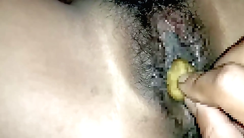 Indian babe with a hairy pussy gets fingered and fucked