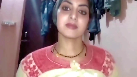 Brunette amateur teen in leather tunic making video