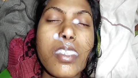 Horny brunette with huge booty sucking cum in her mouth