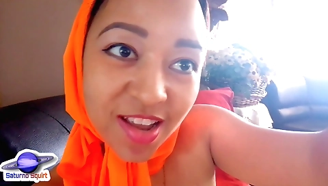 Hairy girl is playing with her body in the bedroom