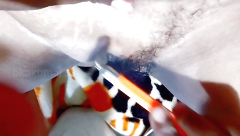 Girlfriend plays with her pussy in the first time sex