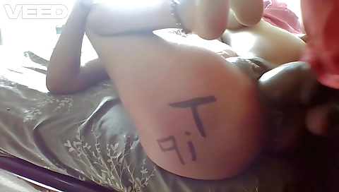 Indian teen with small tits sucks a fat dick and gets wet