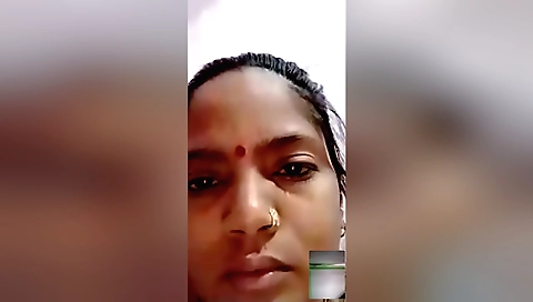 Indian girl is showing herself on a webcam in solo video