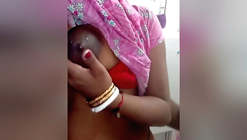Indian girl with large tits gets fucked on the bed