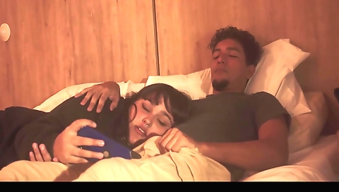 Amateur brunette with small tits and a nice ass watching