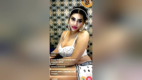 Sexy brunette in her lingerie masturbating on webcam